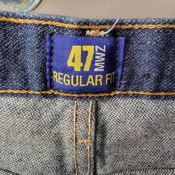 Wrangler 47MWZ Regular Fit Denim Jeans Dark Blue - 37x34 - Picture 4 of 5
